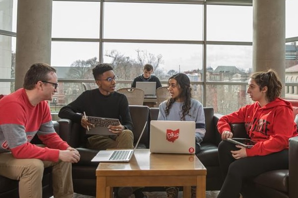 Students studying in the Union