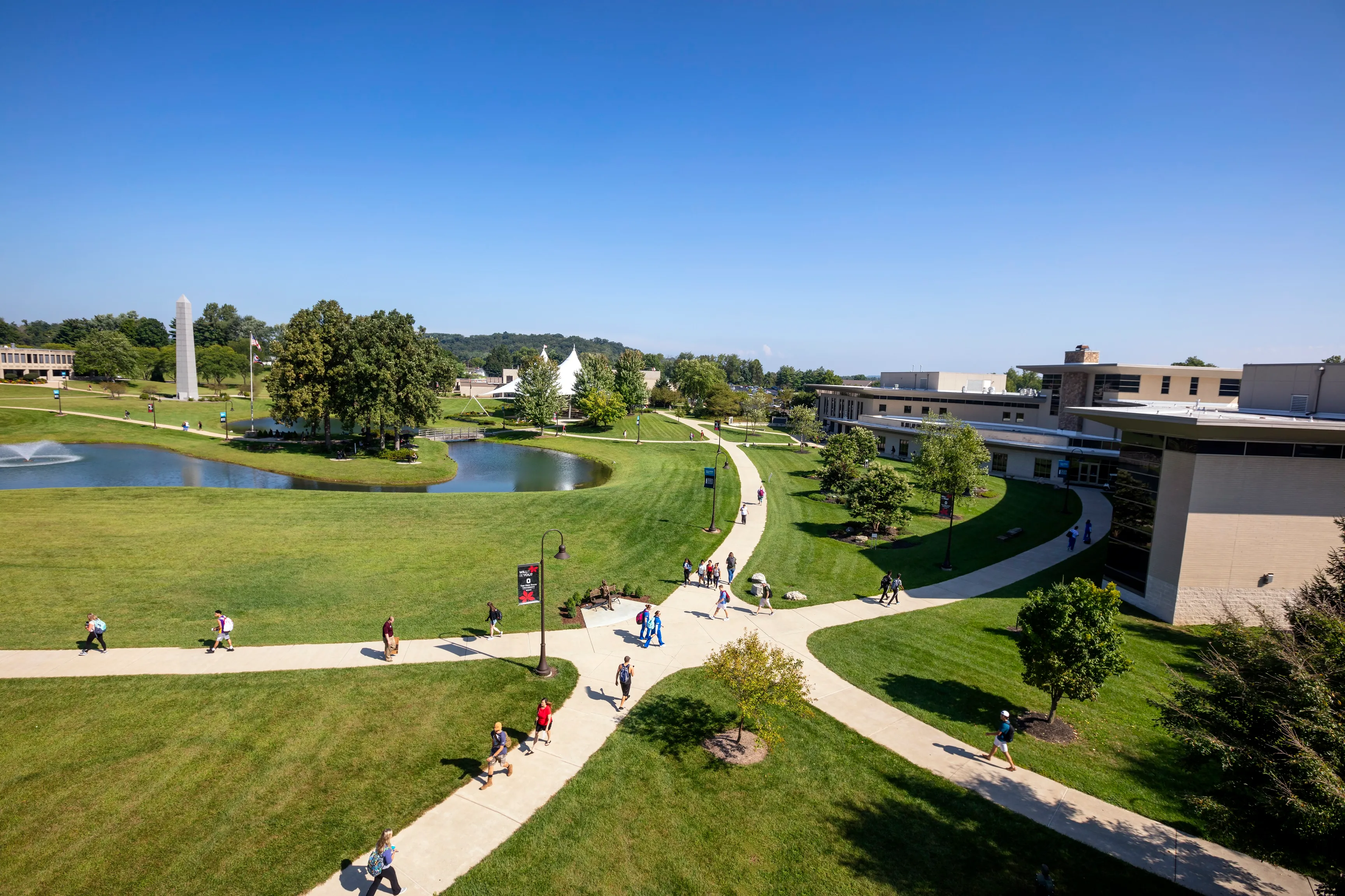 Newark campus on a sunny day.