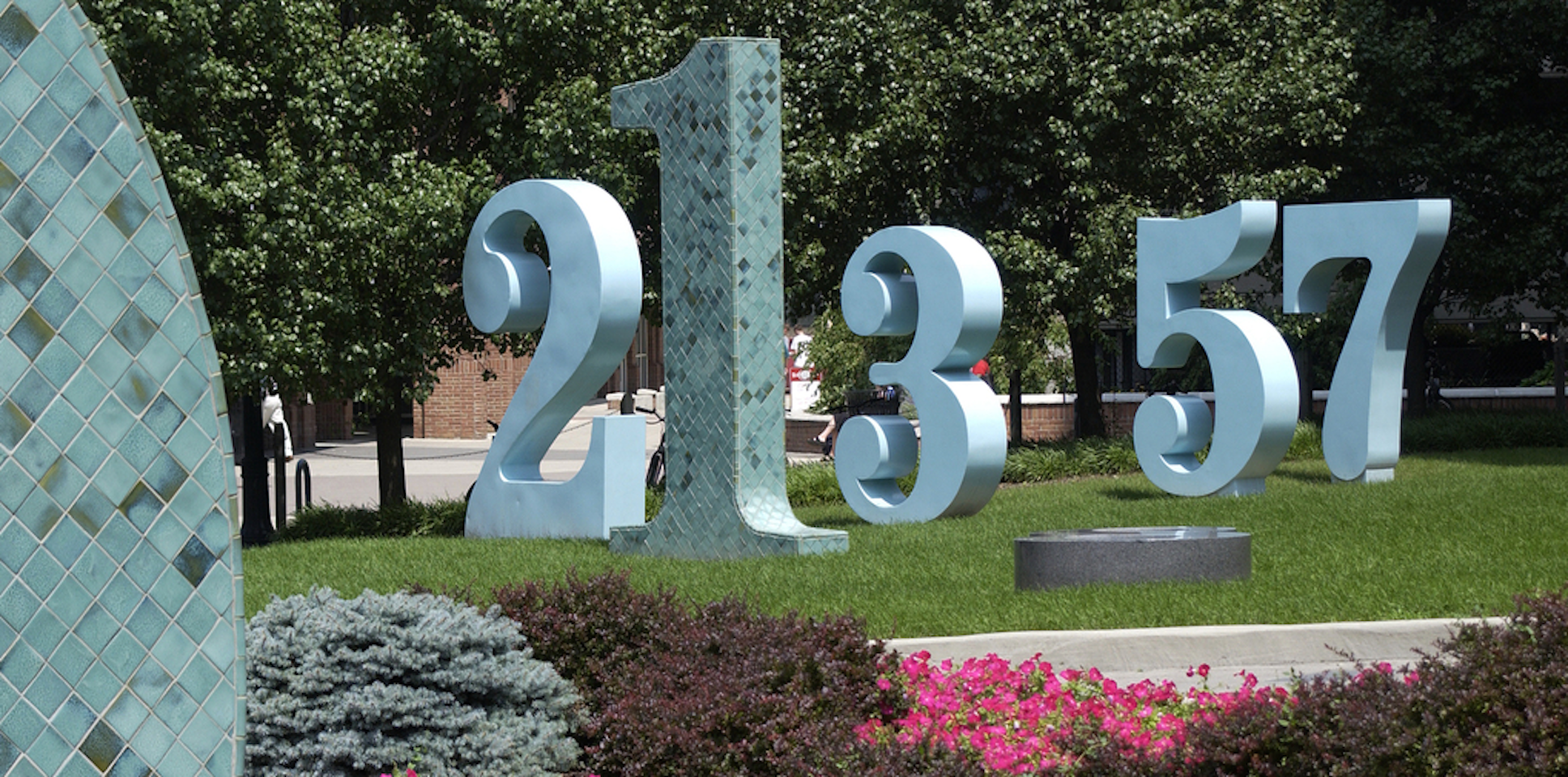 Constants sculpture on Ohio State campus.