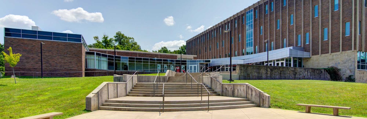 Mansfield campus on a sunny day.