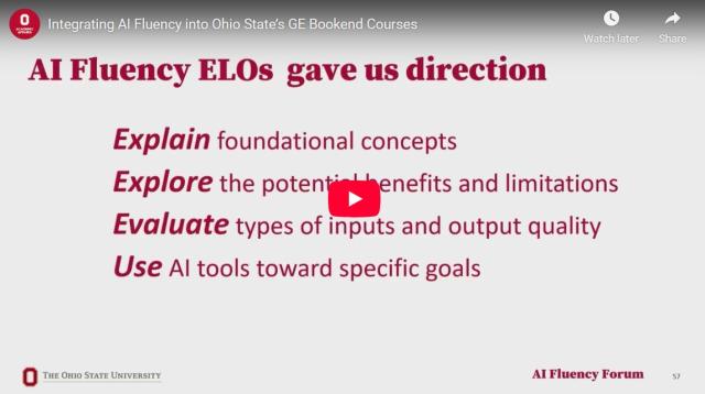 Slide from an AI Fluency Forum presentation