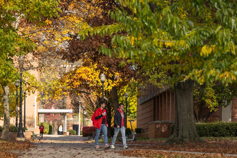 Students on a fall day