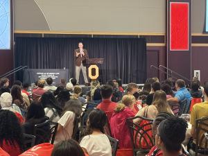 Dr. Norman Jones, Vice Provost/Dean of Undergraduate Education giving opening remarks